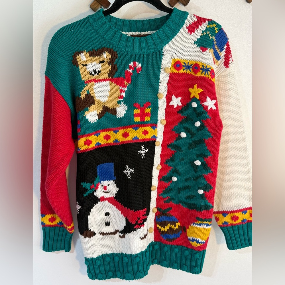 Yarn works petite Christmas holidays 45% cotton knit sweater size 4P/6P